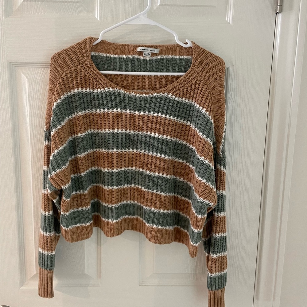 Super cute cropped stripe sweater
